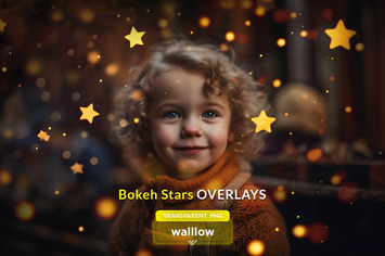Gold Bokeh Star Transparent PNG Photo overlays