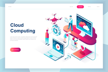 Cloud Technology Isometric Landing Page