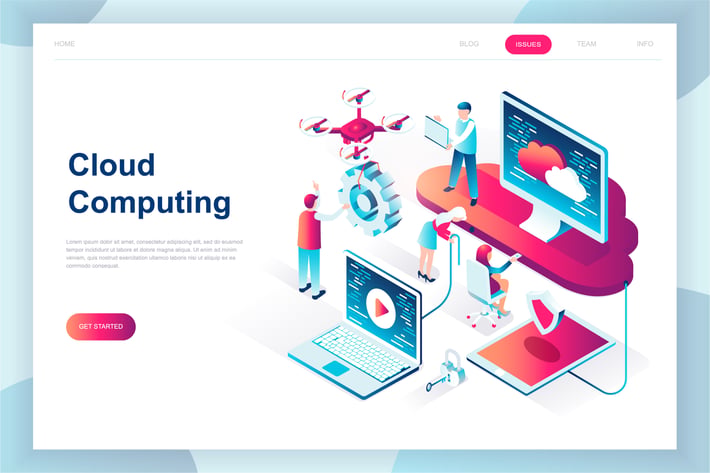 Cloud Technology Isometric Landing Page