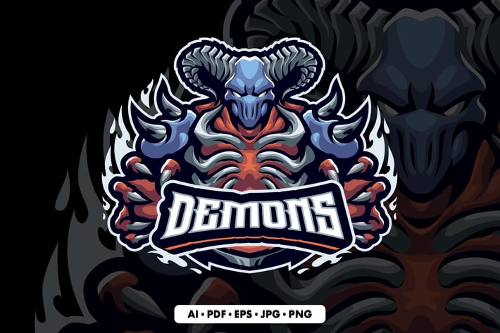 Demons Mascot Logo Template