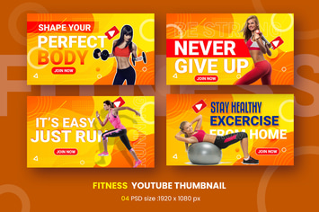 Excited Fitness Youtube Thumbnail Template
