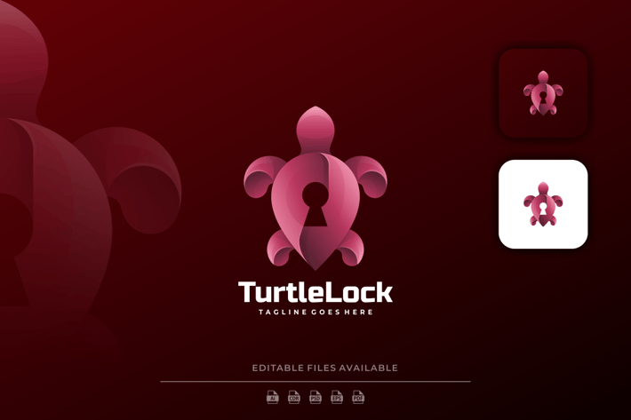 Turtle Lock Gradient Logo
