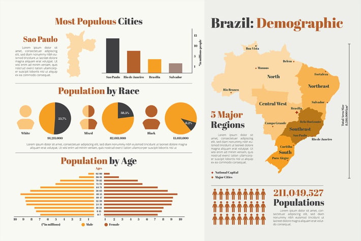 Brazil Map - Geographic infographic templates