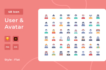 User & Avatar Flat Style Icon Pack