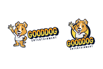 Cartoon Friendly Dog Mascot Character Logo