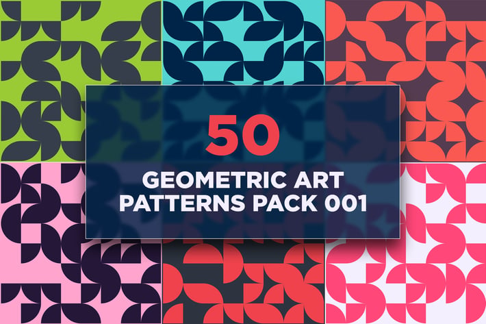 50 Geometric Art Patterns Pack 001