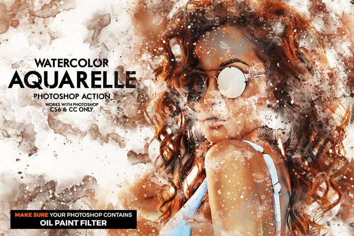 Aquarelle Watercolor Photoshop Action