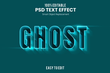 Ghost 3D Text Effect PSD