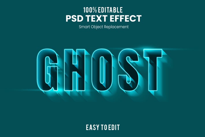 Ghost 3D Text Effect PSD