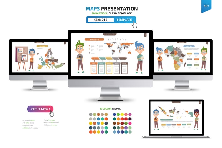Map Infographic Keynote Presentation Templates 