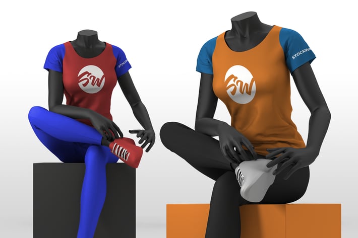 Female Mannequin T-Shirt Mockup