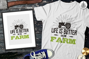Organic Farm Logo & Eco Food Retro Badge / Emblem