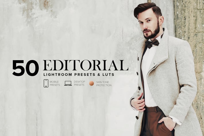 50 Editorial Lightroom Presets and LUTs