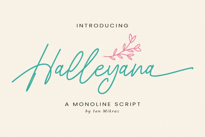 Halleyana - A Monoline Script