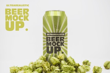 Front 16oz Beer Can Mockup Vol.2