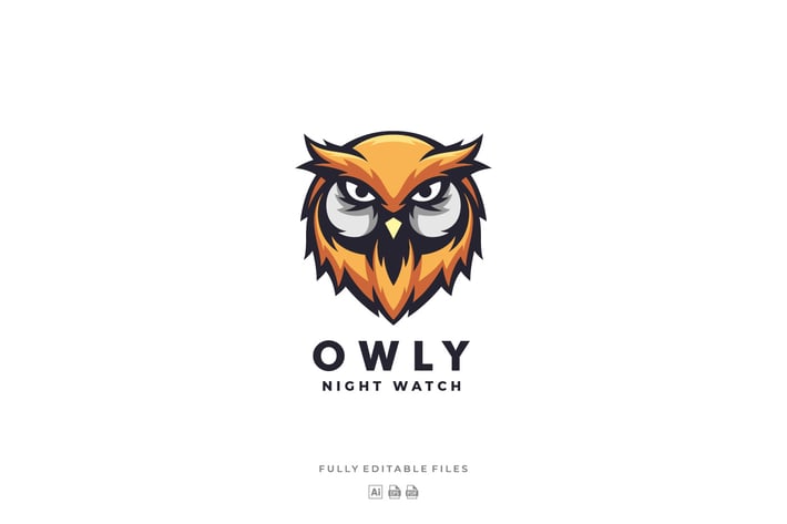 Owl Head Mascot Logo