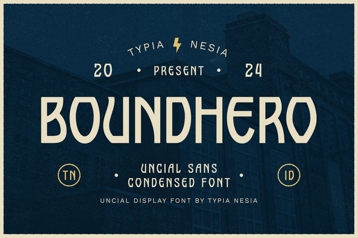 Boundhero - Uncial / Art Nouveau Condensed Font