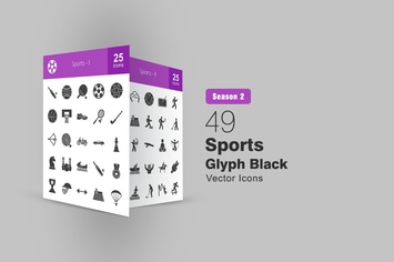 49 Sports Glyph Icons Season II