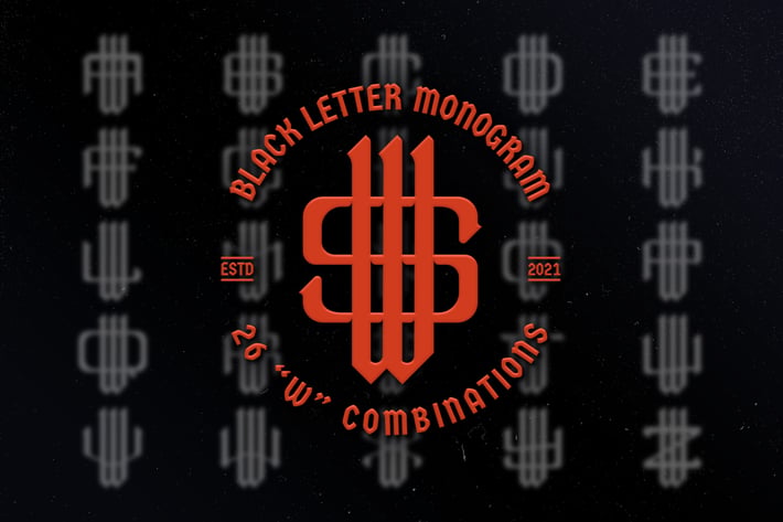 W Black Letter Monogram Logo Vol.3