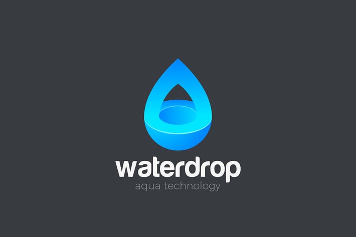 Water droplet Logo Aqua Liquid Oil design