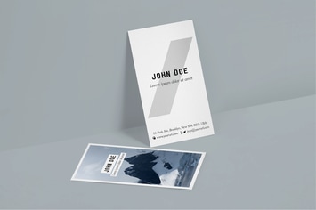 Vertical Business Card Mock Up