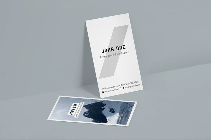 Vertical Business Card Mock Up
