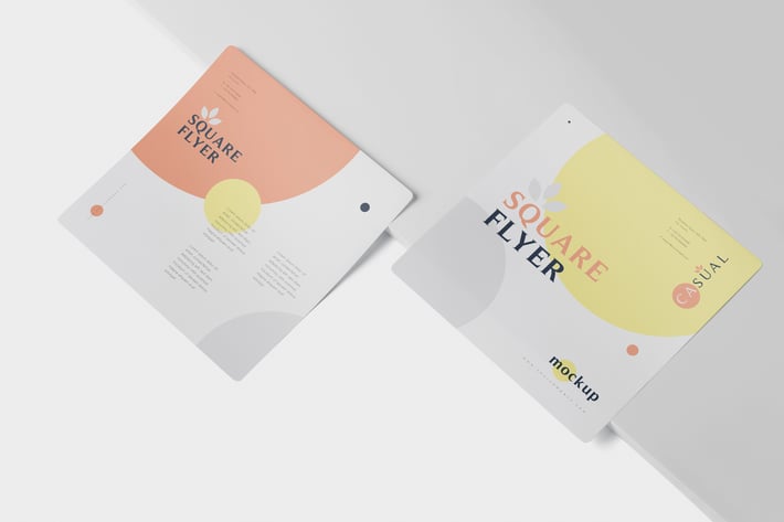 Square Flyer Mock-Up Set - Round Corner