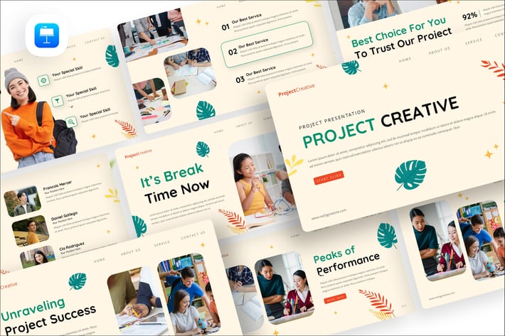 Cream Nature Project Keynote Presentation Template
