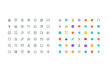 set of vector simple office icons