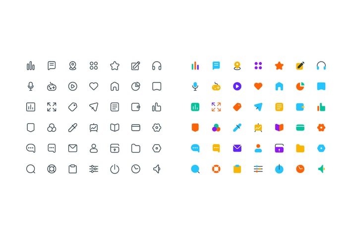 set of vector simple office icons