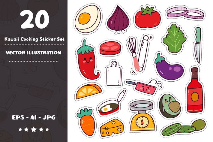 Kawaii Cooking Sticker Set