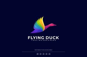 Flying Duck Gradient Colorful Logo