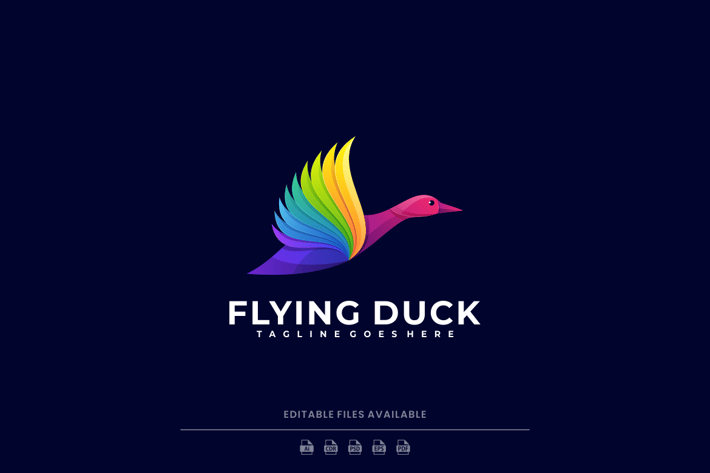 Flying Duck Gradient Colorful Logo