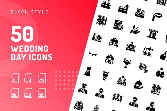 Wedding Day Glyph Icons