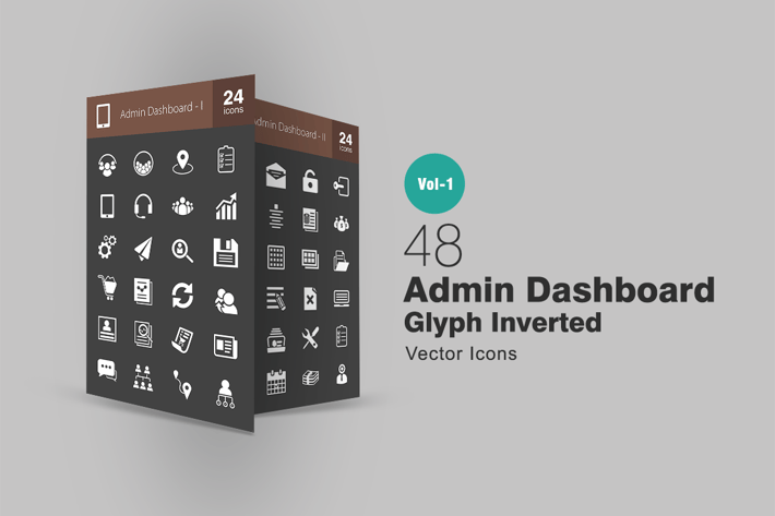 48 Admin Dashboard Glyph Inverted Icons