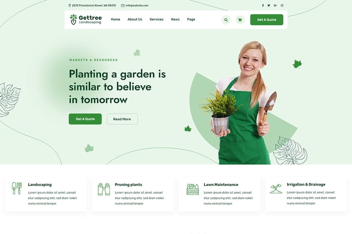 Gettree – Garden & Landscaping XD Template