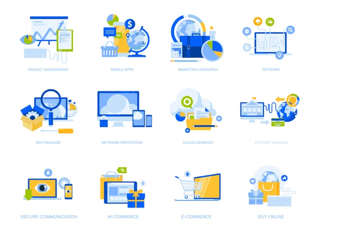 Flat design concept icons collection