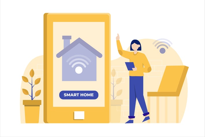 Smart Home App Flat Vector Illustration