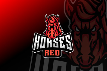 Horses Red Sport and Esport Logo Template