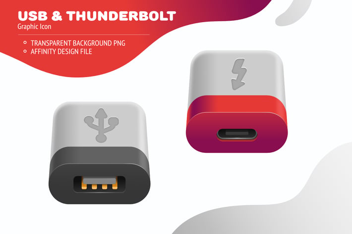 USB drive and thunderbolt port