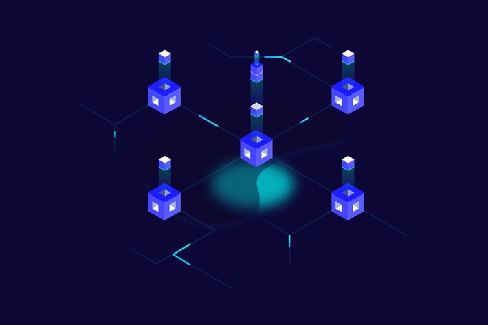 Blockchain Platform Isometric Illustration