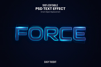 Force - Neon PSD Text Effect