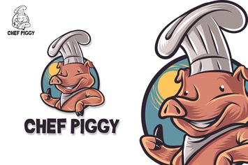 Chef Pig Mascot Logo