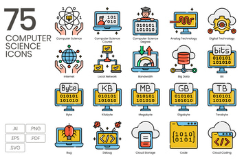 75 Computer Science Icons