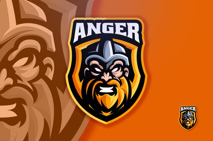 Viking Head Angry Sport & Esport Logo