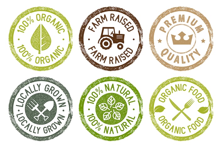 Organic Food Stickers Collection