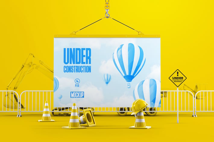 Under Construction Board Mockup