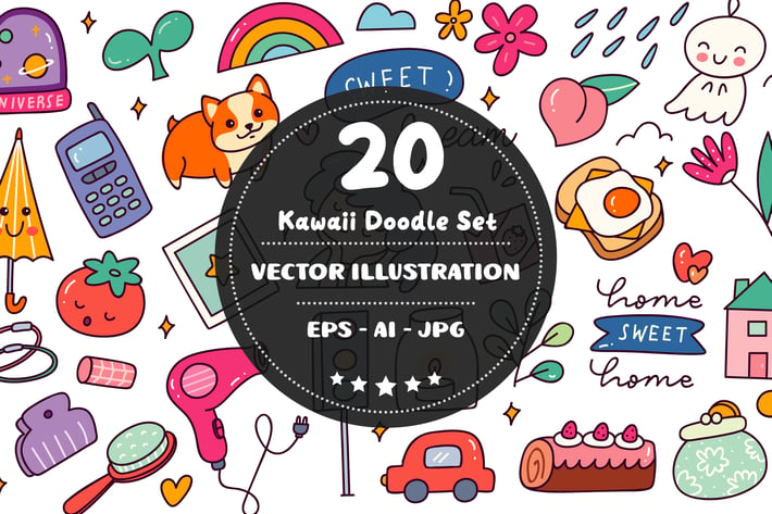 Kawaii Doodle Set