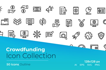 Crowdfunding Outline Icon