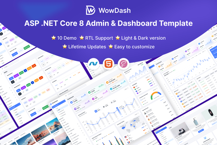 WowDash – ASP .NET Core 8 Admin Dashboard Template